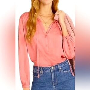 J. Crew Featherweight Satin Tie-Neck Top for Women